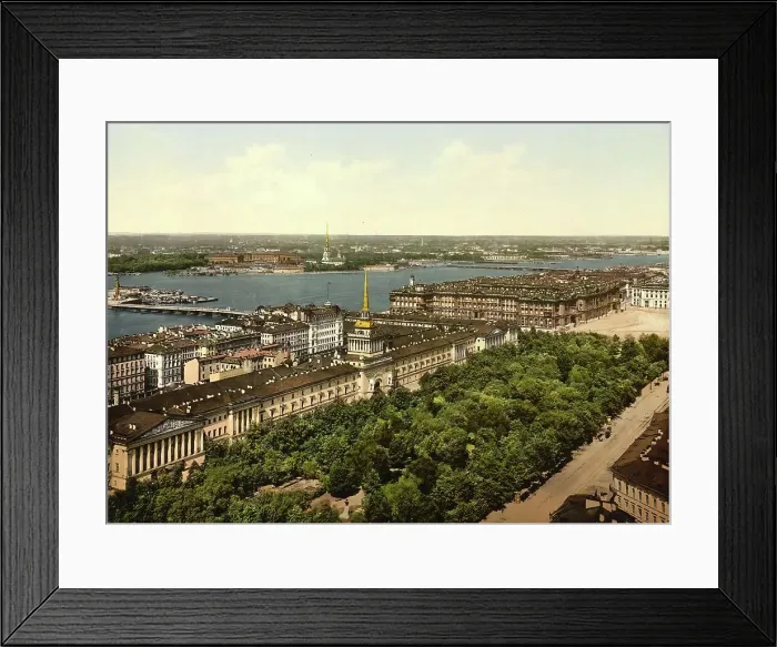 Framed Print : The Admiralty, St. Petersburg, Russia, circa 1890, Historic, digitally enhanced reproduction of a photochrome print of the period Framed Print : The Admiralty, St. Petersburg, Russia, circa 1890, Historic, digitally enhanced reproduction of a photochrome print of the period