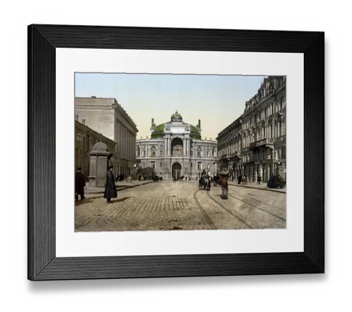 Framed Print : Rue Richelieu in Odessa, Russia, Ukraine, c. 1890, Historic, digitally enhanced reproduction of a photochrome print of the time Framed Print : Rue Richelieu in Odessa, Russia, Ukraine, c. 1890, Historic, digitally enhanced reproduction of a photochrome print of the time
