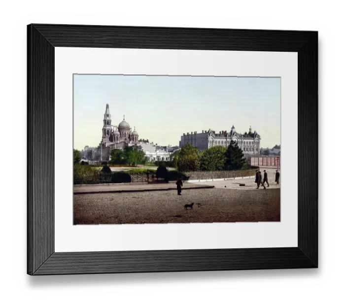 Framed Print : Turemnaya Square, Odessa, Russia, Ukraine, c. 1890, Historic, digitally enhanced reproduction of a photochrome print of the period Framed Print : Turemnaya Square, Odessa, Russia, Ukraine, c. 1890, Historic, digitally enhanced reproduction of a photochrome print of the period