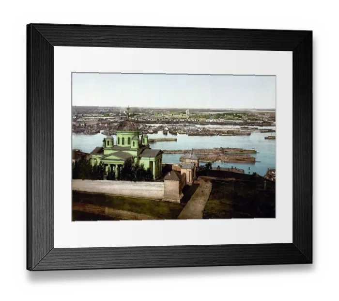 Framed Print : On the way to Blagovyashts-Chenski, Blagoveshchenskii, Monastery, Nigni-Novgorod, Nizhni Novgorod, Russia, c. 1890, Historic, digitally enhanced reproduction of a photochrome print of the period