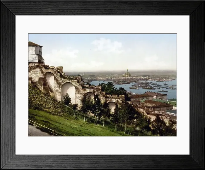 Framed Print : From the ramparts of the Kremlin, Nigni-Novgorod, Nizhnii Novgorod, Russia, c. 1890, Historic, digitally enhanced reproduction of a photochrome print of the period