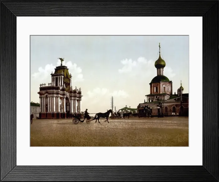 Framed Print : Krasnov Square, Moscow, Russia, c. 1890, Historic, digitally enhanced reproduction of a photochrome print of the period Framed Print : Krasnov Square, Moscow, Russia, c. 1890, Historic, digitally enhanced reproduction of a photochrome print of the period