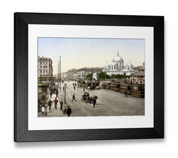 Framed Print : Snamjensky Square, Znamenskii, St. Petersburg, Russia, c. 1890, Historic, digitally enhanced reproduction of a photochrome print of the period Framed Print : Snamjensky Square, Znamenskii, St. Petersburg, Russia, c. 1890, Historic, digitally enhanced reproduction of a photochrome print of the period