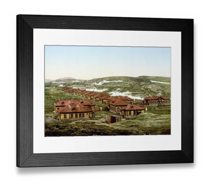 Framed Print : The New Village of Alexander III, Aleksandrovsk, Kola Peninsula, Russia, c. 1890, Historic, digitally enhanced reproduction of a photochrome print of the period Framed Print : The New Village of Alexander III, Aleksandrovsk, Kola Peninsula, Russia, c. 1890, Historic, digitally enhanced reproduction of a photochrome print of the period