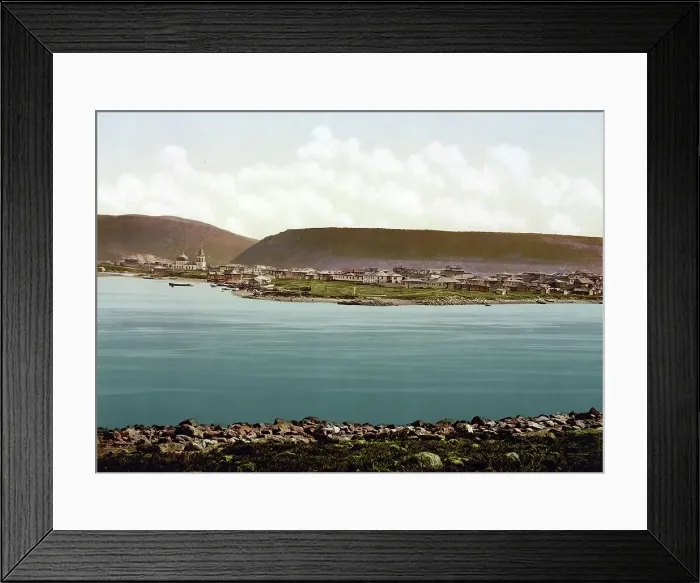 Framed Print : General view, Kola, Kola Peninsula, Russia, c. 1890, Historic, digitally enhanced reproduction of a photochrome print of the period Framed Print : General view, Kola, Kola Peninsula, Russia, c. 1890, Historic, digitally enhanced reproduction of a photochrome print of the period