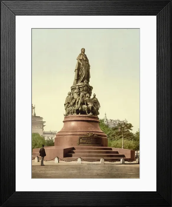 Framed Print : Monument to Catherine II, St. Petersburg, Russia, c. 1890, Historic, digitally enhanced reproduction of a photochrome print of the period Framed Print : Monument to Catherine II, St. Petersburg, Russia, c. 1890, Historic, digitally enhanced reproduction of a photochrome print of the period