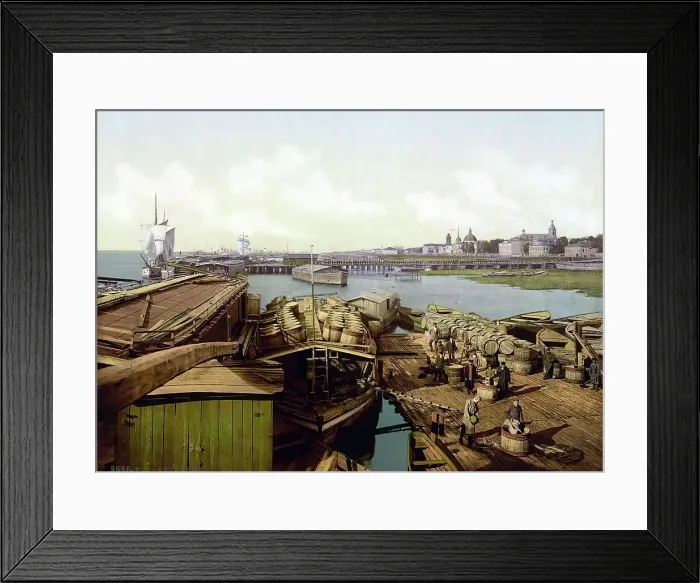 Framed Print : Charging cod, Archangel, Kola Peninsula, Russia, c. 1890, Historic, digitally enhanced reproduction of a photochrome print of the period Framed Print : Charging cod, Archangel, Kola Peninsula, Russia, c. 1890, Historic, digitally enhanced reproduction of a photochrome print of the period