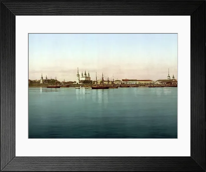Framed Print : General view, Archangel, Kola Peninsula, Russia, c. 1890, Historic, digitally enhanced reproduction of a photochrome print of the period Framed Print : General view, Archangel, Kola Peninsula, Russia, c. 1890, Historic, digitally enhanced reproduction of a photochrome print of the period