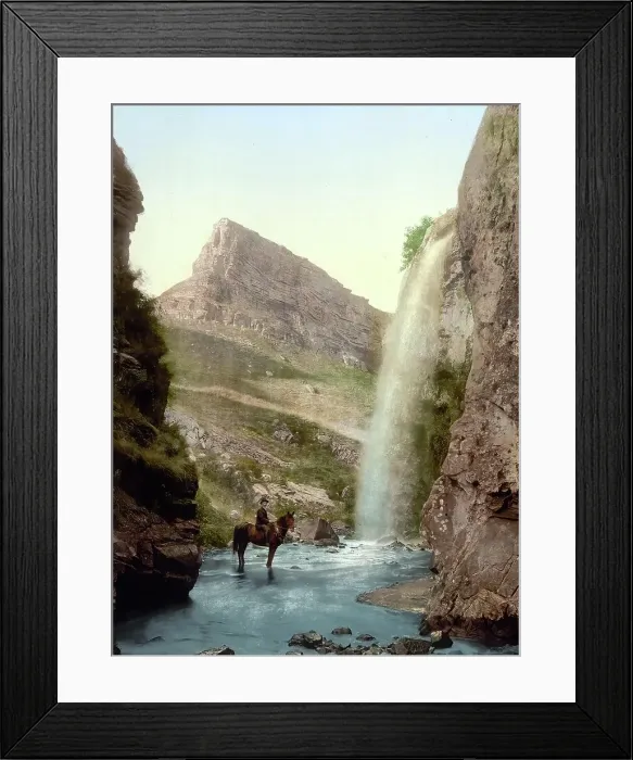 Framed Print : The Orjechovoi Balkje Waterfall, Kisslowodzk, Russia, c. 1890, Historic, digitally enhanced reproduction of a photochrome print of the time Framed Print : The Orjechovoi Balkje Waterfall, Kisslowodzk, Russia, c. 1890, Historic, digitally enhanced reproduction of a photochrome print of the time