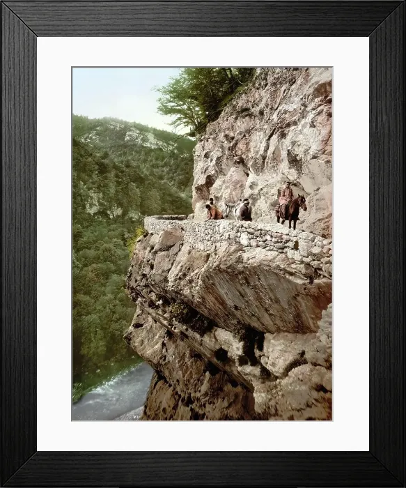 Framed Print : The Bagatsky Gorge, Caucasus, Russia, c. 1890, Historic, digitally enhanced reproduction of a photochrome print of the period Framed Print : The Bagatsky Gorge, Caucasus, Russia, c. 1890, Historic, digitally enhanced reproduction of a photochrome print of the period