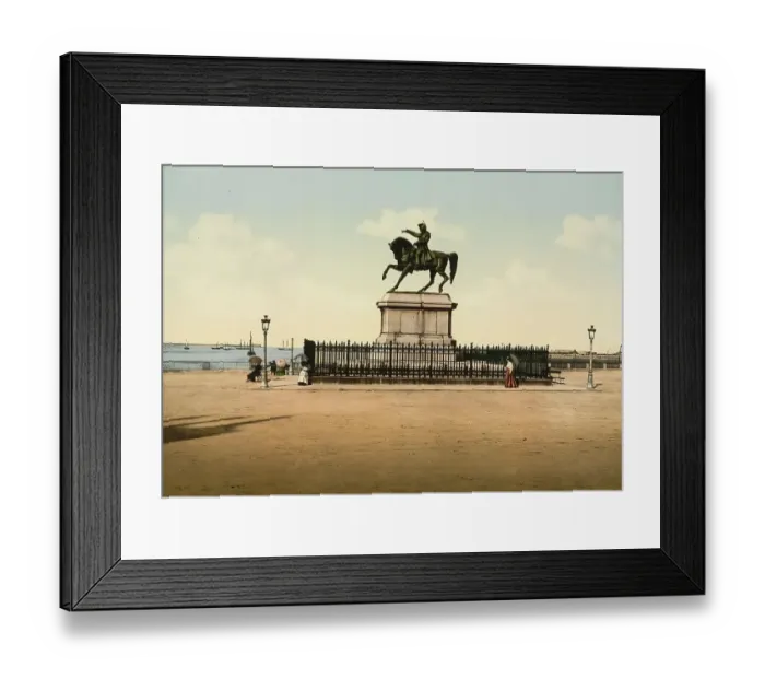 Framed Print : Statue of Napoleon I, Cherbourg, France, c. 1890, Historical, digitally enhanced reproduction of a photochrome print from 1895 Framed Print : Statue of Napoleon I, Cherbourg, France, c. 1890, Historical, digitally enhanced reproduction of a photochrome print from 1895