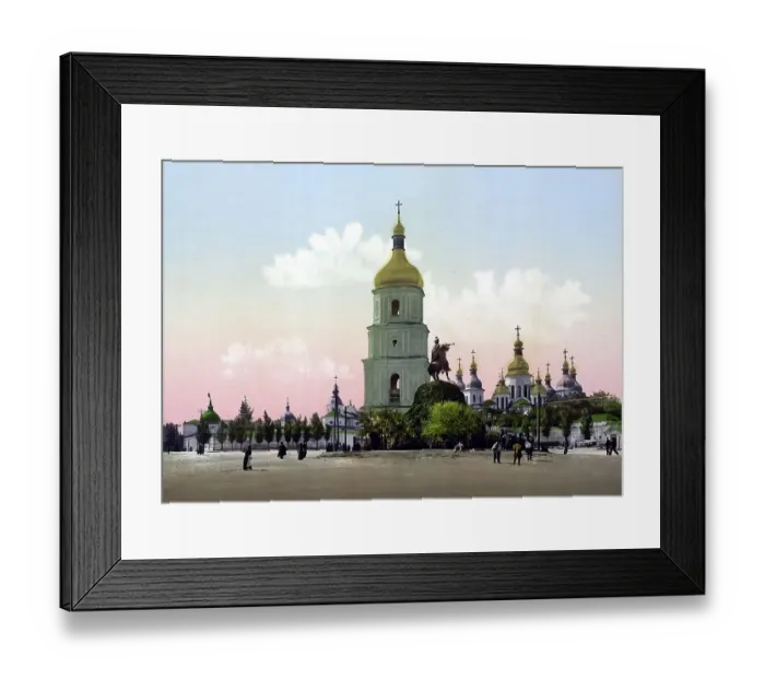 Framed Print : St. Sophia Cathedral, Kiev, Russia, Ukraine, c. 1890, Historic, digitally enhanced reproduction of a photochrome print of the period Framed Print : St. Sophia Cathedral, Kiev, Russia, Ukraine, c. 1890, Historic, digitally enhanced reproduction of a photochrome print of the period