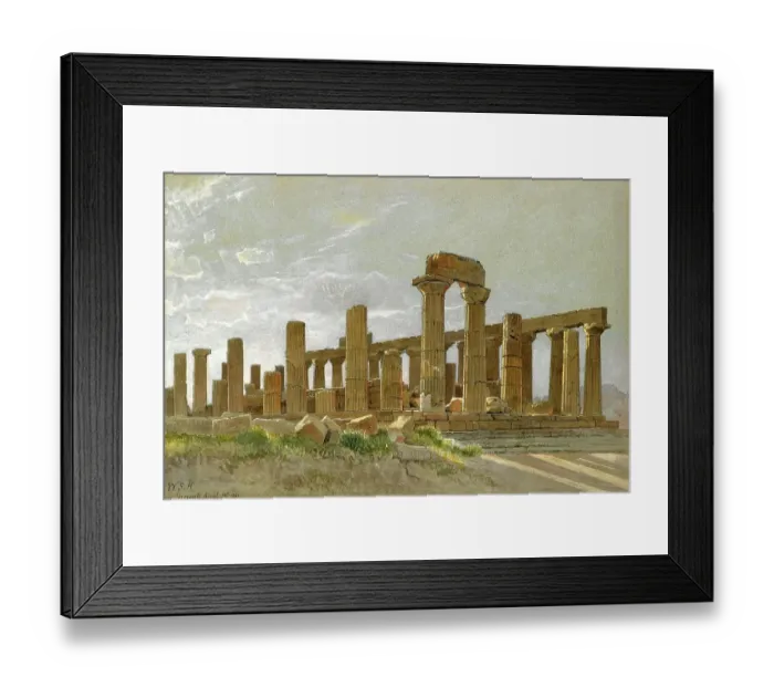 Framed Print : Agrigento, Girgenti, the Temple of Juno Lacinia, 1881, Sicily, Italy, Painting by William Stanley Haseltine, Historic, digitally restored reproduction from a 19th century original Framed Print : Agrigento, Girgenti, the Temple of Juno Lacinia, 1881, Sicily, Italy, Painting by William Stanley Haseltine, Historic, digitally restored reproduction from a 19th century original