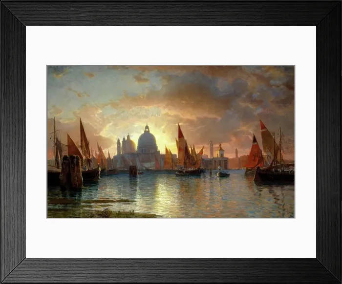 Framed Print : Church of Santa Maria della Salute in Venice, Sailing Ships in the Sunset, 1870, Italy, Historic, digitally restored reproduction from a 19th century original Framed Print : Church of Santa Maria della Salute in Venice, Sailing Ships in the Sunset, 1870, Italy, Historic, digitally restored reproduction from a 19th century original