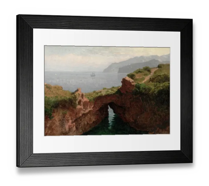 Framed Print : Natural Bridge in Sorrento, 1856, Italy, Painting by William Stanley Haseltine, Historic, Digitally restored reproduction from a 19th century original Framed Print : Natural Bridge in Sorrento, 1856, Italy, Painting by William Stanley Haseltine, Historic, Digitally restored reproduction from a 19th century original