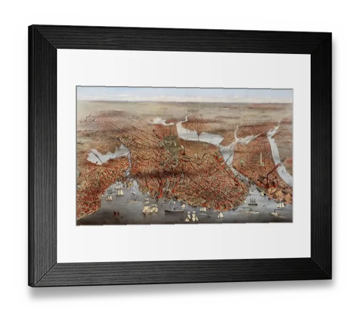 Framed Print : The city of Boston, In the foreground the eastern harbour district with numerous ships, quays and warehouses can be seen, in front of the fire in 1872, America, USA, Historic, digitally restored reproduction from an original of the time Framed Print : The city of Boston, In the foreground the eastern harbour district with numerous ships, quays and warehouses can be seen, in front of the fire in 1872, America, USA, Historic, digitally restored reproduction from an original of the time
