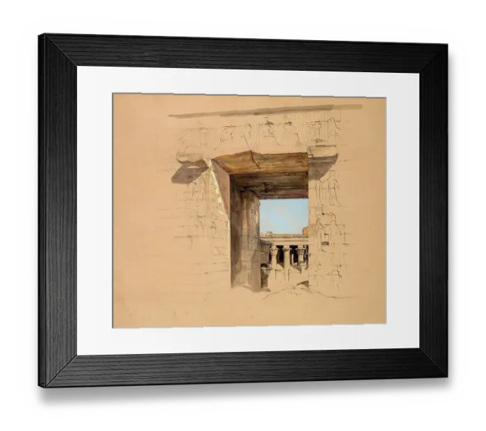 Framed Print : The Temple of Edfu, The Door of the Pylon, 1850, Egypt, Painting by John Frederick Lewis, Historic, digitally restored reproduction from a 19th century original Framed Print : The Temple of Edfu, The Door of the Pylon, 1850, Egypt, Painting by John Frederick Lewis, Historic, digitally restored reproduction from a 19th century original