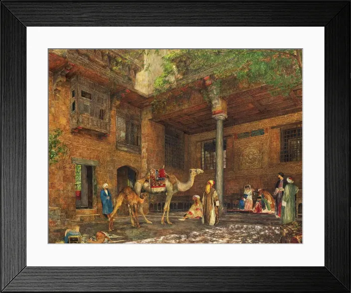 Framed Print : Courtyard of the Painter's House, Cairo, 1850, Egypt, Painting by John Frederick Lewis, Historic, digitally restored reproduction from a 19th century original Framed Print : Courtyard of the Painter's House, Cairo, 1850, Egypt, Painting by John Frederick Lewis, Historic, digitally restored reproduction from a 19th century original
