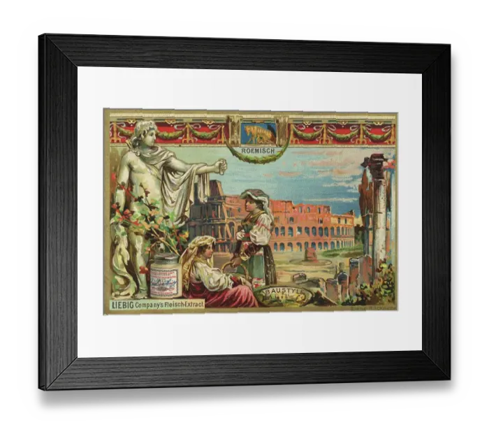 Framed Print : Roman, the Colosseum, Italy, digitally restored reproduction of a public domain collective picture from ca 1900, Liebig picture series Baustil I, (1893)