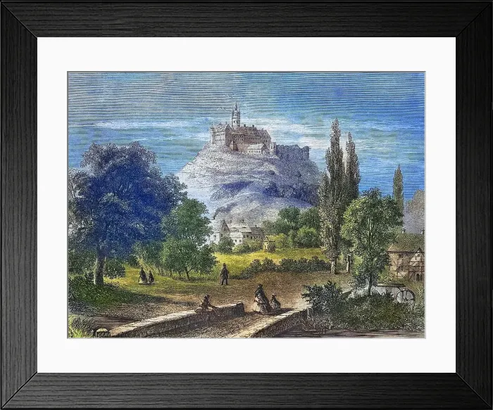 Framed Print : Ronneburg Castle, Hesse, Germany, historical engraving, 1869, Historical, digitally restored reproduction from a 19th century original, coloured, exact date unknown Framed Print : Ronneburg Castle, Hesse, Germany, historical engraving, 1869, Historical, digitally restored reproduction from a 19th century original, coloured, exact date unknown