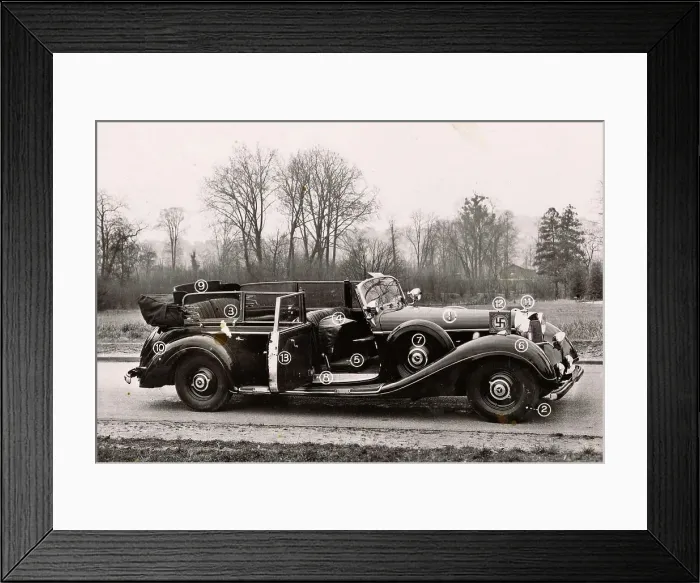 Framed Print : History of the Automobile, The Parade Car of Adolf Hitler, 1942, Germany, digitally restored reproduction from a 19th-20th century original