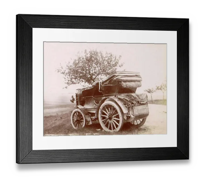 Framed Print : History of the automobile, roadside vehicle, probably in Bar-le-Duc, 1900, France, digitally restored reproduction from a 19th-20th century original Framed Print : History of the automobile, roadside vehicle, probably in Bar-le-Duc, 1900, France, digitally restored reproduction from a 19th-20th century original