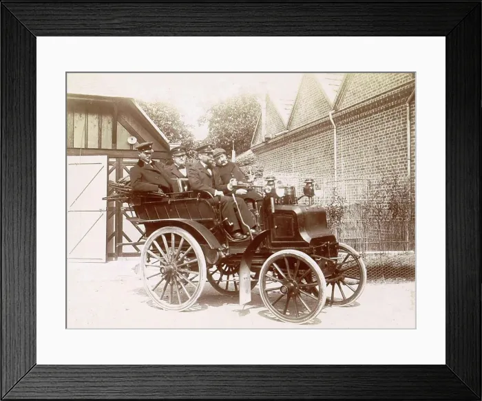 Framed Print : History of the Automobile, Society in an Automobile, probably in Lisieux, 1898, France, digitally restored reproduction from a 19th-20th century original