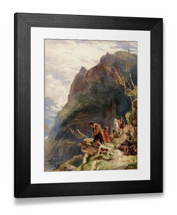 Framed Print : Tyrolean Hunter, 1827, Austria, Painting by John Frederick Lewis, Historic, digitally restored reproduction from a 19th century original Framed Print : Tyrolean Hunter, 1827, Austria, Painting by John Frederick Lewis, Historic, digitally restored reproduction from a 19th century original