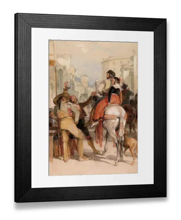 Framed Print : A Street Scene in Granada on Bullfighting Day, 1833, Spain, Painting by John Frederick Lewis, Historic, Digitally restored reproduction from a 19th century original Framed Print : A Street Scene in Granada on Bullfighting Day, 1833, Spain, Painting by John Frederick Lewis, Historic, Digitally restored reproduction from a 19th century original