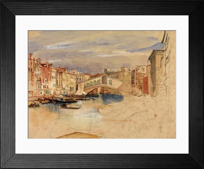 Framed Print : Venice, the Grand Canal and Rialto Bridge, 1838, Italy, Painting by John Frederick Lewis, Historic, digitally restored reproduction from a 19th century original Framed Print : Venice, the Grand Canal and Rialto Bridge, 1838, Italy, Painting by John Frederick Lewis, Historic, digitally restored reproduction from a 19th century original