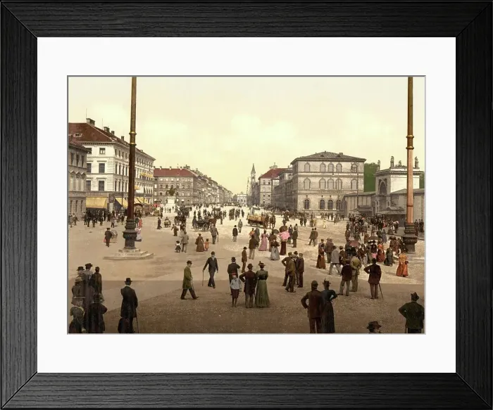 Framed Print : Odeonsplatz in Munich, Bavaria, c. 1890, Germany, Historic, digitally restored reproduction from a 19th century original Framed Print : Odeonsplatz in Munich, Bavaria, c. 1890, Germany, Historic, digitally restored reproduction from a 19th century original