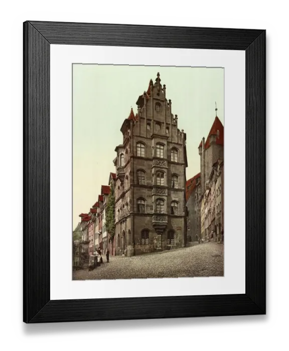 Framed Print : The Toplerhaus, was an important Renaissance town house in Nuremberg, named after the patrician Topler family. It was destroyed in a bombing raid during the Second World War, in Nuremberg, Bavaria, c. 1890, Germany, Historic, digitally restored Framed Print : The Toplerhaus, was an important Renaissance town house in Nuremberg, named after the patrician Topler family. It was destroyed in a bombing raid during the Second World War, in Nuremberg, Bavaria, c. 1890, Germany, Historic, digitally restored