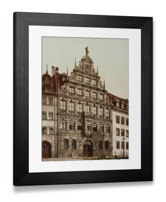 Framed Print : The Peller House, Mayer's Peller House, in Nuremberg, Bavaria, c. 1890, Germany, Historic, digitally restored reproduction from a 19th century original Framed Print : The Peller House, Mayer's Peller House, in Nuremberg, Bavaria, c. 1890, Germany, Historic, digitally restored reproduction from a 19th century original