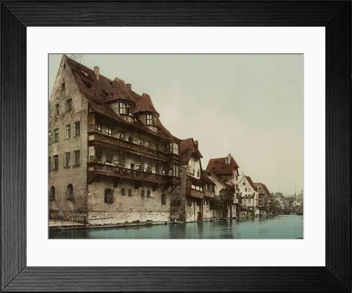 Framed Print : Lot at the Pegnitz, Nuremberg, Bavaria, c. 1890, Germany, Historic, digitally restored reproduction from a 19th century original Framed Print : Lot at the Pegnitz, Nuremberg, Bavaria, c. 1890, Germany, Historic, digitally restored reproduction from a 19th century original