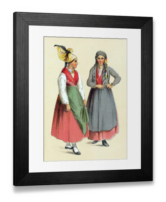 Framed Print : Traditional traditional costume of the peasants in Styria around 1860, Austria, Historical, digitally restored reproduction from a 19th century original Framed Print : Traditional traditional costume of the peasants in Styria around 1860, Austria, Historical, digitally restored reproduction from a 19th century original