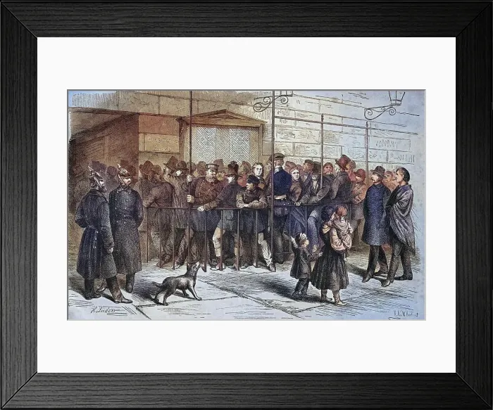 Framed Print : Queue in front of the box office of the Berlin Opera House, Berlin, Germany, historical engraving, 1869, Historic, digitally restored reproduction from a 19th century original, coloured, exact date unknown Framed Print : Queue in front of the box office of the Berlin Opera House, Berlin, Germany, historical engraving, 1869, Historic, digitally restored reproduction from a 19th century original, coloured, exact date unknown