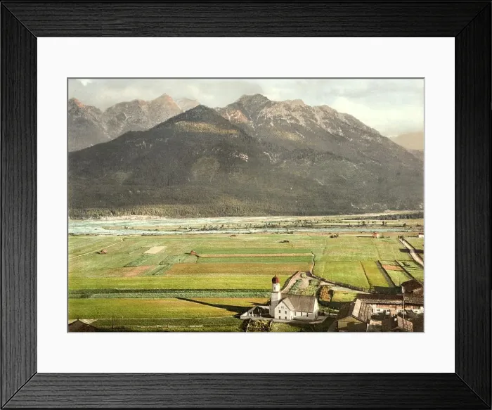 Framed Print : Wallgau with the Schottlkarspitze, Bavaria, c. 1890, Germany, Historic, digitally restored reproduction from a 19th century original Framed Print : Wallgau with the Schottlkarspitze, Bavaria, c. 1890, Germany, Historic, digitally restored reproduction from a 19th century original