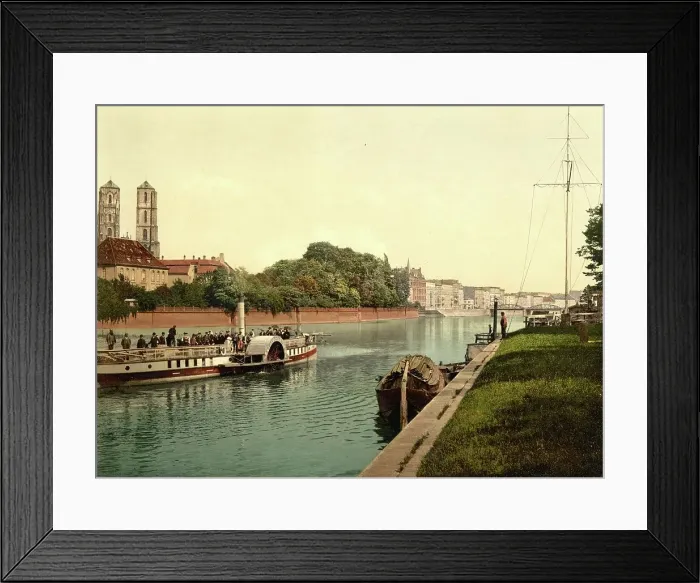 Framed Print : The Cathedral Island, Cathedral and Oder in Breslau, Silesia, today Wroslaw in Poland, c. 1890, Germany, Historic, digitally restored reproduction from a 19th century original Framed Print : The Cathedral Island, Cathedral and Oder in Breslau, Silesia, today Wroslaw in Poland, c. 1890, Germany, Historic, digitally restored reproduction from a 19th century original