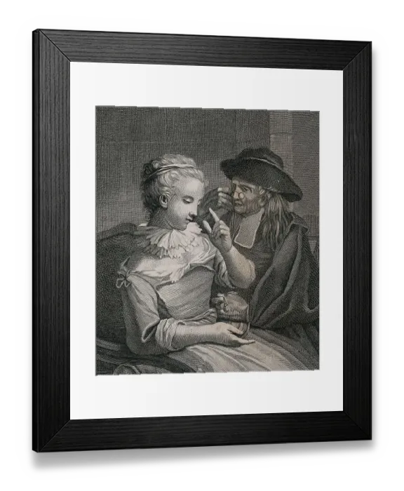 Framed Print : A young blind woman gives a sum of money to a clergyman while he looks through his glasses, 1790, France, Historic, digitally restored reproduction from a 19th century original Framed Print : A young blind woman gives a sum of money to a clergyman while he looks through his glasses, 1790, France, Historic, digitally restored reproduction from a 19th century original