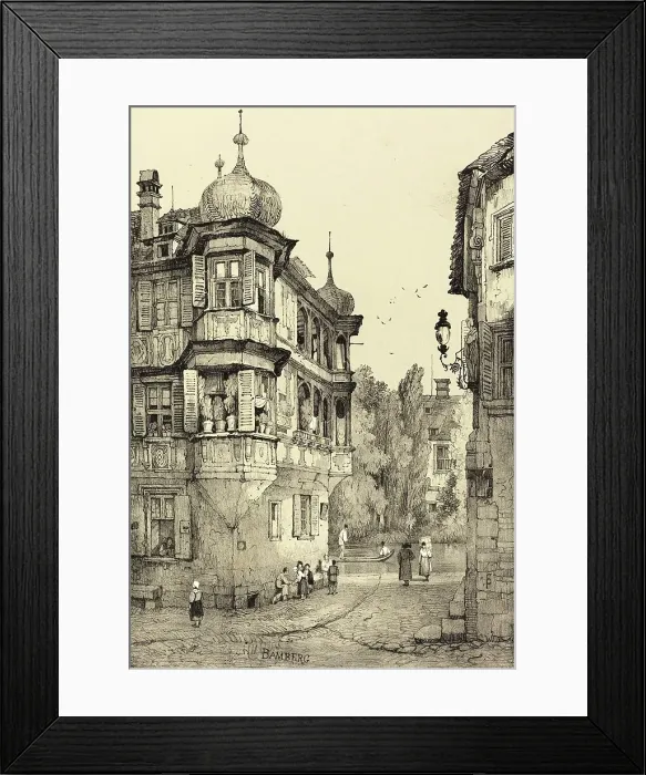 Framed Print : The Old Town of Bamberg, c. 1845, Upper Franconia, Bavaria, Germany, Historical, digitally restored reproduction from a 19th century original Framed Print : The Old Town of Bamberg, c. 1845, Upper Franconia, Bavaria, Germany, Historical, digitally restored reproduction from a 19th century original