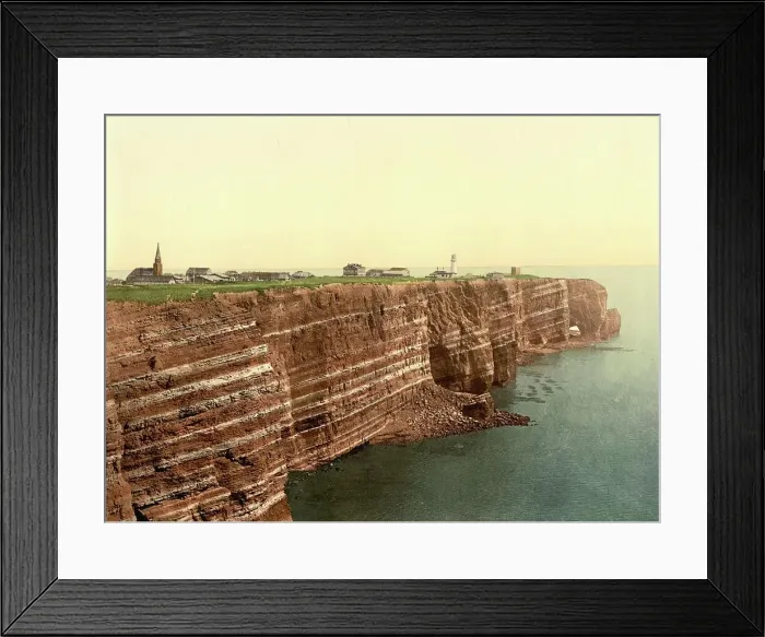 Framed Print : West Coast and the Upper Land, Helgoland, Schleswig-Holstein, c. 1890, Germany, Historic, digitally restored reproduction from a 19th century original
