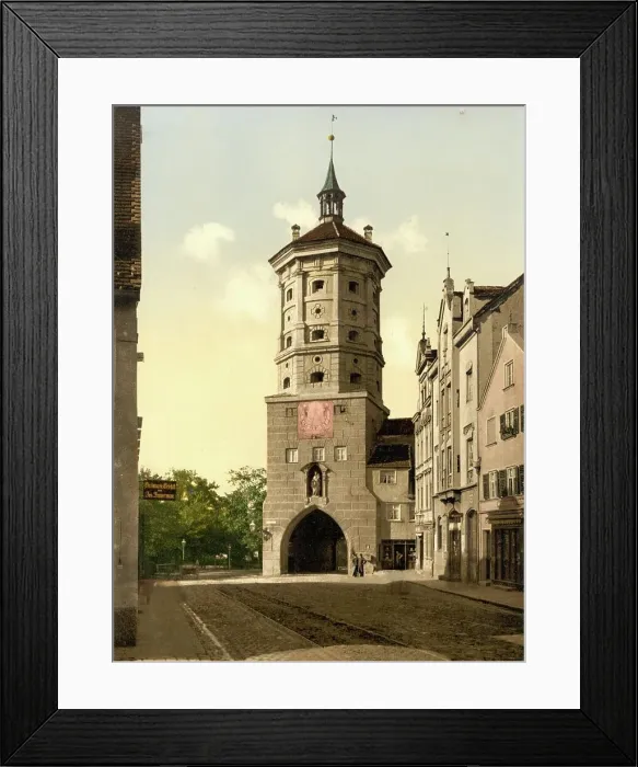 Framed Print : Wertachbruckertor in Augsburg, Bavaria, c. 1890, Germany, Historic, digitally restored reproduction from a 19th century original Framed Print : Wertachbruckertor in Augsburg, Bavaria, c. 1890, Germany, Historic, digitally restored reproduction from a 19th century original