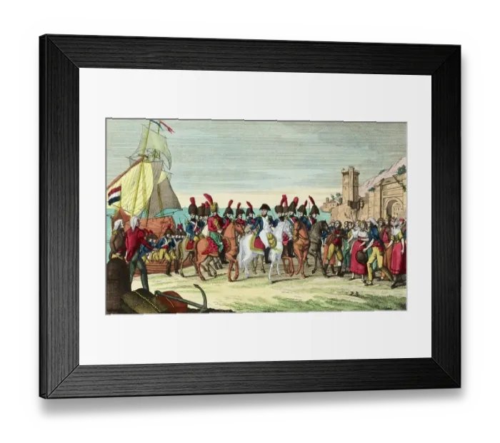 Framed Print : Landing of Napoleon I on the Gulf of Jouan on 1 March 1815, France, Historic, digitally restored reproduction from a 19th century original Framed Print : Landing of Napoleon I on the Gulf of Jouan on 1 March 1815, France, Historic, digitally restored reproduction from a 19th century original