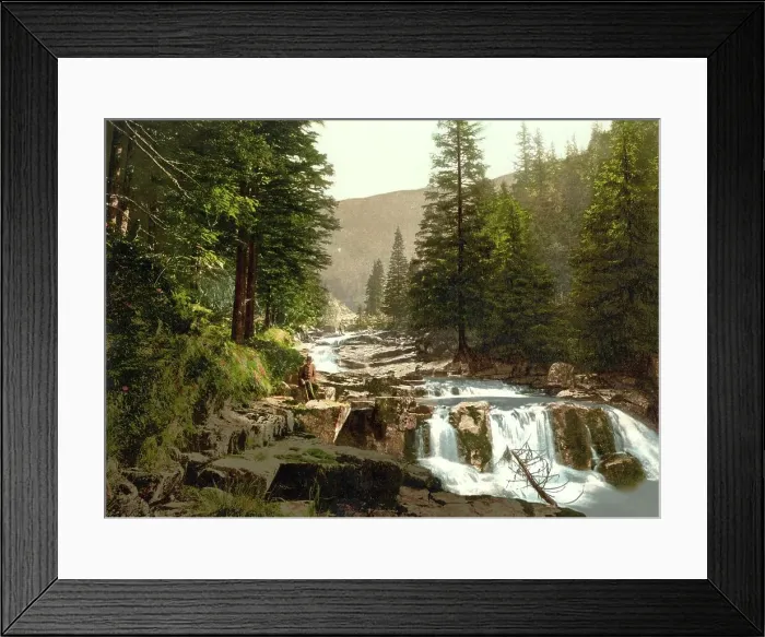 Framed Print : The White Water Ground in the Krkonose Mountains, now Czech Republic, c. 1890, Germany, Historic, digitally restored reproduction from a 19th century original Framed Print : The White Water Ground in the Krkonose Mountains, now Czech Republic, c. 1890, Germany, Historic, digitally restored reproduction from a 19th century original