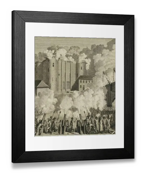 Framed Print : French Revolution. First attack on the Bastille, 14 July 1789, France, Historical, digitally restored reproduction from a 19th century original Framed Print : French Revolution. First attack on the Bastille, 14 July 1789, France, Historical, digitally restored reproduction from a 19th century original