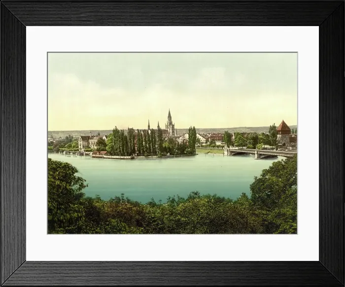 Framed Print : Constance on Lake Constance, Baden-Wuerttemberg, c. 1890, Germany, Historical, digitally restored reproduction from a 19th century original Framed Print : Constance on Lake Constance, Baden-Wuerttemberg, c. 1890, Germany, Historical, digitally restored reproduction from a 19th century original