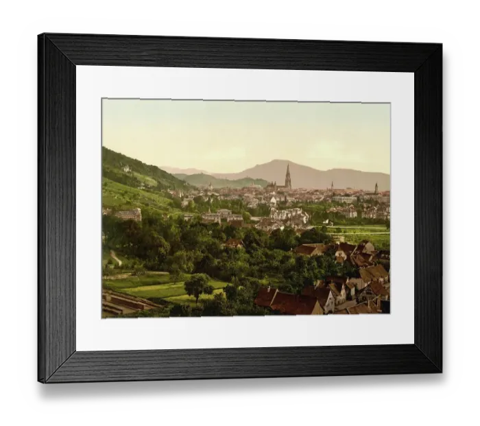 Framed Print : Freiburg im Breisgau, Baden-Wuerttemberg, c. 1890, Germany, Historical, digitally restored reproduction from a 19th century original