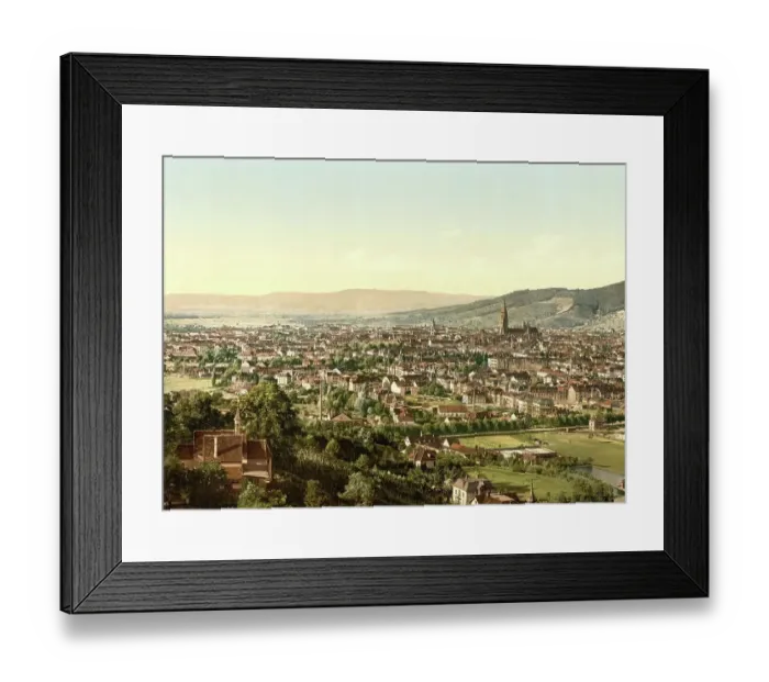 Framed Print : Freiburg im Breisgau, Baden-Wuerttemberg, c. 1890, Germany, Historical, digitally restored reproduction from a 19th century original