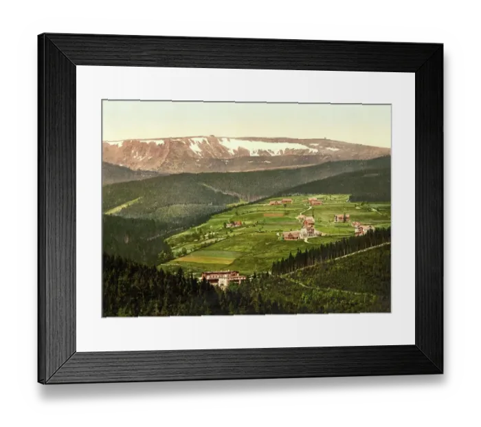 Framed Print : View of the Krkonose Mountains from Heidelberg, today Czech Republic, c. 1890, Germany, Historic, digitally restored reproduction from a 19th century original