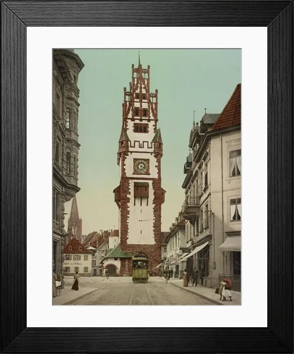 Framed Print : Freiburg im Breisgrau, the Schwabentor, Baden-Wuerttemberg, c. 1890, Germany, Historic, digitally restored reproduction from a 19th century original